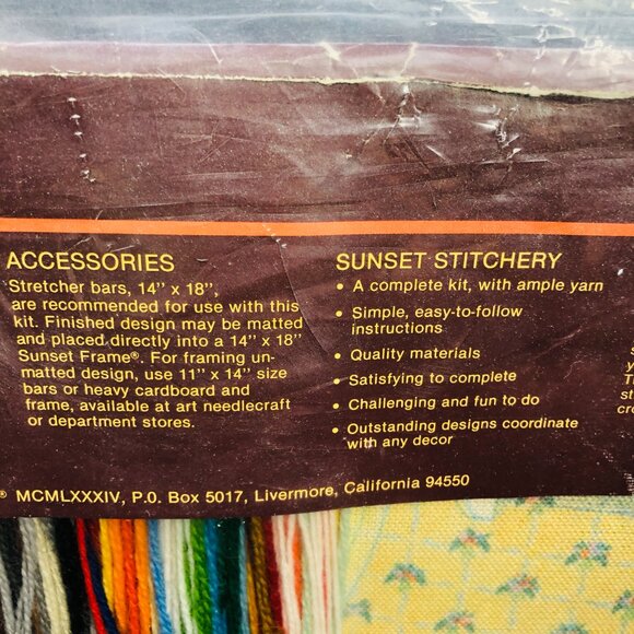 1984 SUNSET STITCHERY Country Kitchen #2372 Vintage UNUSED Needlepoint Kit - Picture 8 of 10